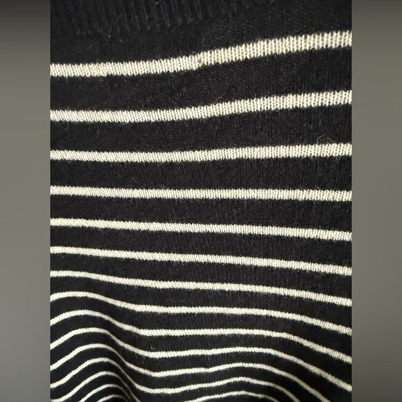 Halogen Cashmere Black & White Stripe Sweater - Picture 10 of 10